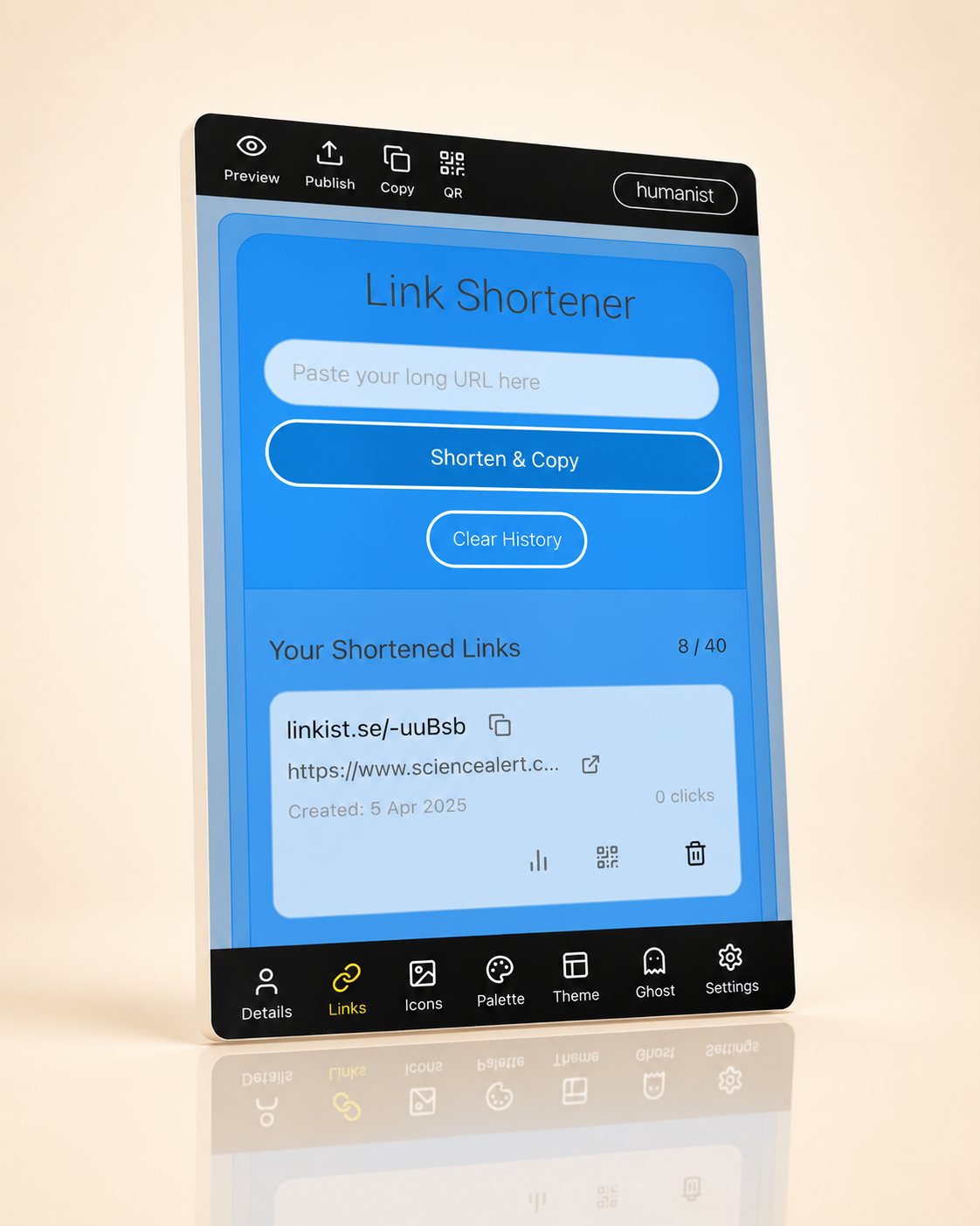 Linkist theme templates for a stylish link in bio page