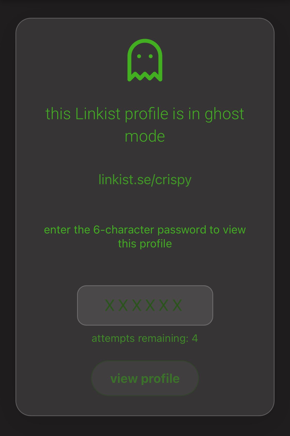 Linkist, ghost mode