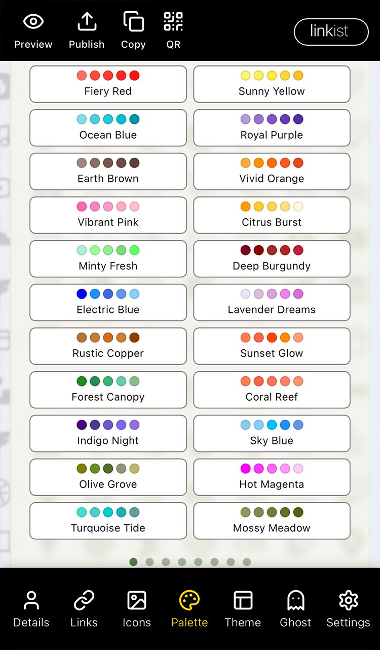 Linkist, choose your palette