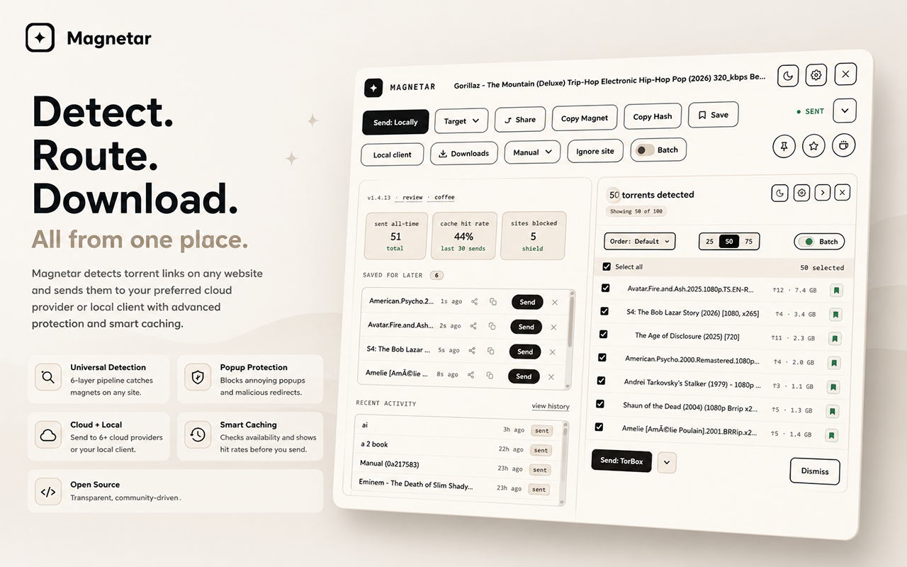 Magnetar expanded toolbar screenshot